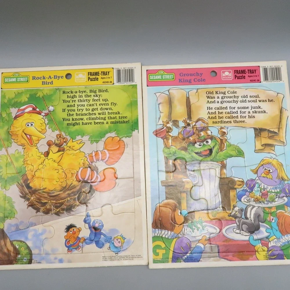 Vintage 80s Sesame Street puzzle Big Bird & Oscar the Grouch Frame Tray Puzzle